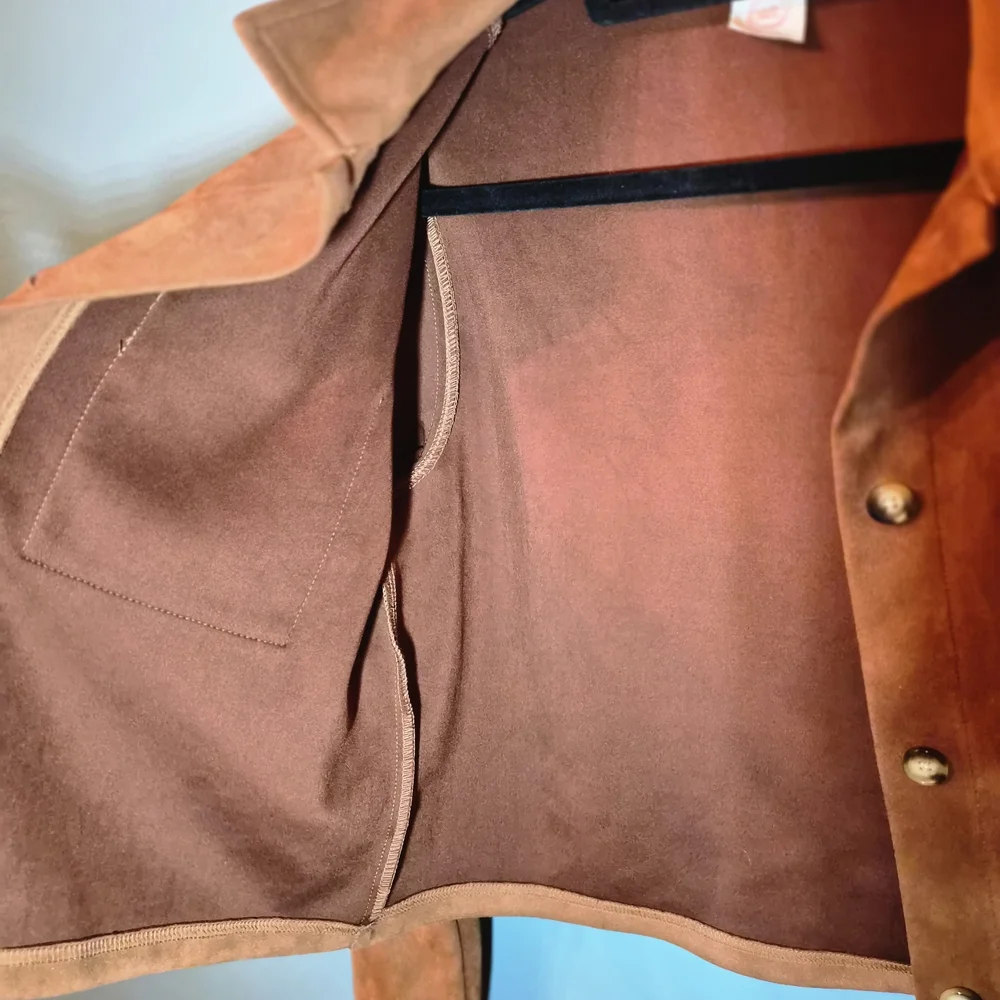 Women's Orange Suede Jacket - Picture 3 of 7